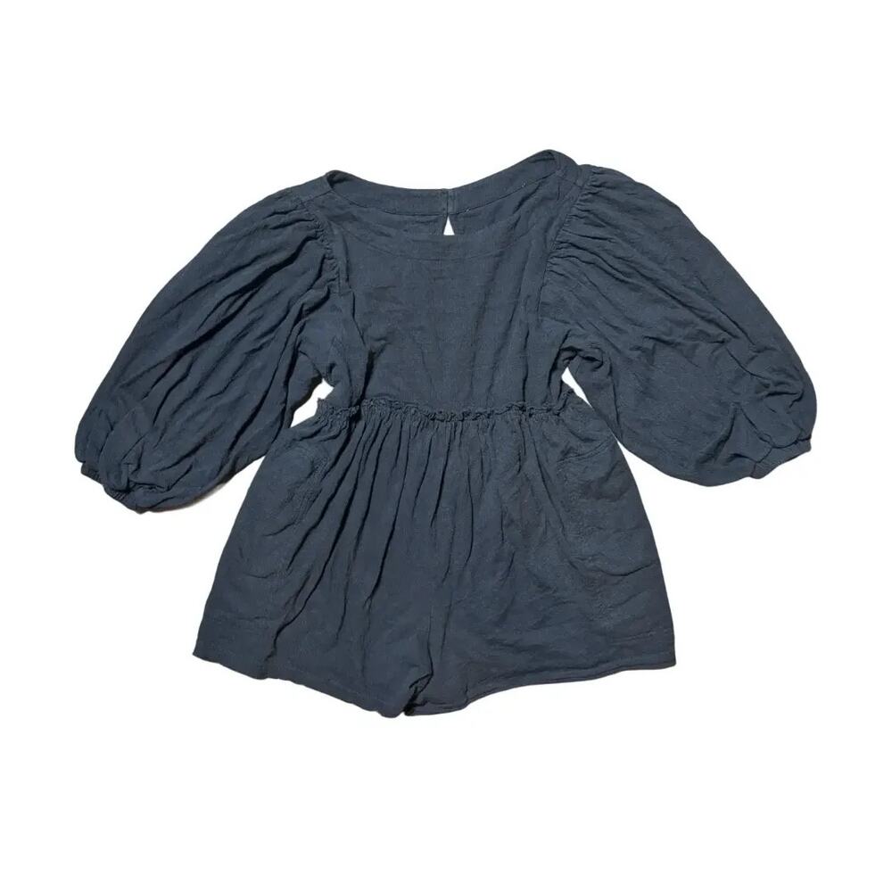 Free People Women's Black balloon sleeve Playsuit-romper
